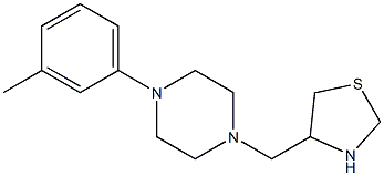 4-{[4-(3-methylphenyl)piperazin-1-yl]methyl}-1,3-thiazolidine 结构式