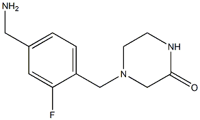 4-{[4-(aminomethyl)-2-fluorophenyl]methyl}piperazin-2-one 结构式