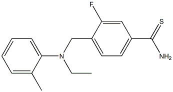 4-{[ethyl(2-methylphenyl)amino]methyl}-3-fluorobenzene-1-carbothioamide 结构式