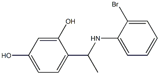 4-{1-[(2-bromophenyl)amino]ethyl}benzene-1,3-diol 结构式