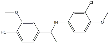 4-{1-[(3-chloro-4-methoxyphenyl)amino]ethyl}-2-methoxyphenol 结构式