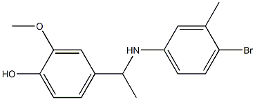 4-{1-[(4-bromo-3-methylphenyl)amino]ethyl}-2-methoxyphenol 结构式