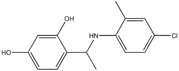 4-{1-[(4-chloro-2-methylphenyl)amino]ethyl}benzene-1,3-diol 结构式