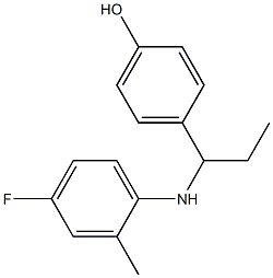 4-{1-[(4-fluoro-2-methylphenyl)amino]propyl}phenol 结构式