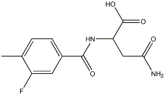 4-amino-2-[(3-fluoro-4-methylbenzoyl)amino]-4-oxobutanoic acid 结构式