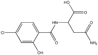 4-amino-2-[(4-chloro-2-hydroxybenzoyl)amino]-4-oxobutanoic acid 结构式