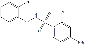 4-amino-2-chloro-N-[(2-chlorophenyl)methyl]benzene-1-sulfonamide 结构式