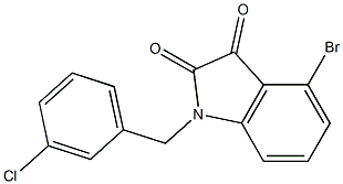4-bromo-1-[(3-chlorophenyl)methyl]-2,3-dihydro-1H-indole-2,3-dione 结构式
