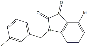 4-bromo-1-[(3-methylphenyl)methyl]-2,3-dihydro-1H-indole-2,3-dione 结构式