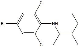 4-bromo-2,6-dichloro-N-(3-methylpentan-2-yl)aniline 结构式