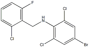4-bromo-2,6-dichloro-N-[(2-chloro-6-fluorophenyl)methyl]aniline 结构式