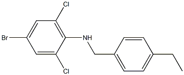 4-bromo-2,6-dichloro-N-[(4-ethylphenyl)methyl]aniline 结构式