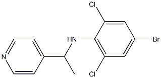 4-bromo-2,6-dichloro-N-[1-(pyridin-4-yl)ethyl]aniline 结构式