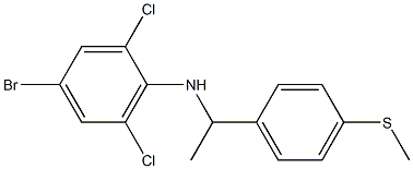 4-bromo-2,6-dichloro-N-{1-[4-(methylsulfanyl)phenyl]ethyl}aniline 结构式