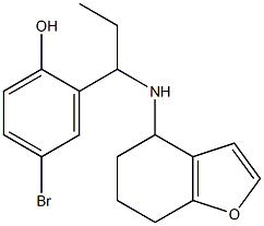 4-bromo-2-[1-(4,5,6,7-tetrahydro-1-benzofuran-4-ylamino)propyl]phenol 结构式