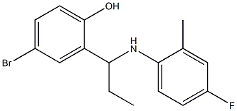 4-bromo-2-{1-[(4-fluoro-2-methylphenyl)amino]propyl}phenol 结构式