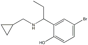 4-bromo-2-{1-[(cyclopropylmethyl)amino]propyl}phenol 结构式