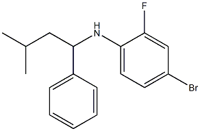 4-bromo-2-fluoro-N-(3-methyl-1-phenylbutyl)aniline 结构式