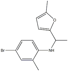 4-bromo-2-methyl-N-[1-(5-methylfuran-2-yl)ethyl]aniline 结构式