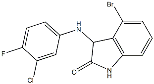 4-bromo-3-[(3-chloro-4-fluorophenyl)amino]-2,3-dihydro-1H-indol-2-one 结构式
