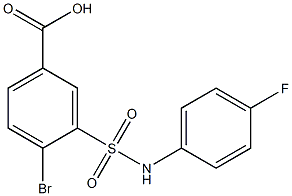 4-bromo-3-[(4-fluorophenyl)sulfamoyl]benzoic acid 结构式