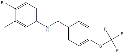 4-bromo-3-methyl-N-({4-[(trifluoromethyl)sulfanyl]phenyl}methyl)aniline 结构式