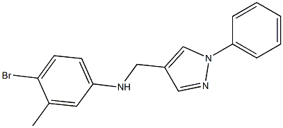 4-bromo-3-methyl-N-[(1-phenyl-1H-pyrazol-4-yl)methyl]aniline 结构式