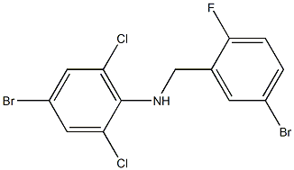 4-bromo-N-[(5-bromo-2-fluorophenyl)methyl]-2,6-dichloroaniline 结构式