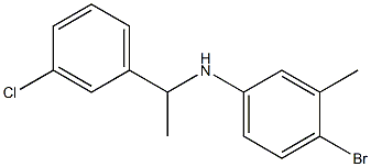 4-bromo-N-[1-(3-chlorophenyl)ethyl]-3-methylaniline 结构式