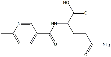 4-carbamoyl-2-[(6-methylpyridin-3-yl)formamido]butanoic acid 结构式