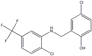 4-chloro-2-({[2-chloro-5-(trifluoromethyl)phenyl]amino}methyl)phenol 结构式