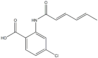 4-chloro-2-(hexa-2,4-dienamido)benzoic acid 结构式