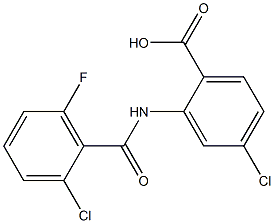 4-chloro-2-[(2-chloro-6-fluorobenzene)amido]benzoic acid 结构式