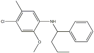 4-chloro-2-methoxy-5-methyl-N-(1-phenylbutyl)aniline 结构式