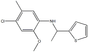 4-chloro-2-methoxy-5-methyl-N-[1-(thiophen-2-yl)ethyl]aniline 结构式