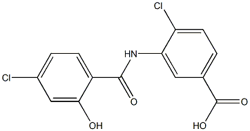 4-chloro-3-[(4-chloro-2-hydroxybenzene)amido]benzoic acid 结构式