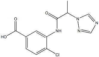 4-chloro-3-[2-(1H-1,2,4-triazol-1-yl)propanamido]benzoic acid 结构式