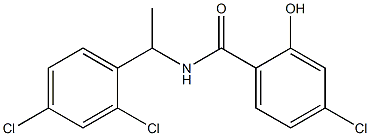 4-chloro-N-[1-(2,4-dichlorophenyl)ethyl]-2-hydroxybenzamide 结构式