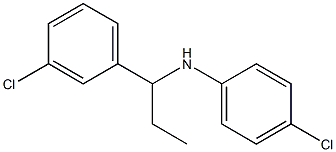 4-chloro-N-[1-(3-chlorophenyl)propyl]aniline 结构式