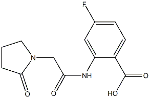 4-fluoro-2-[2-(2-oxopyrrolidin-1-yl)acetamido]benzoic acid 结构式