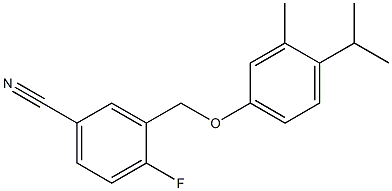 4-fluoro-3-[3-methyl-4-(propan-2-yl)phenoxymethyl]benzonitrile 结构式