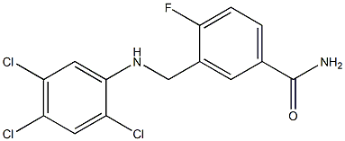 4-fluoro-3-{[(2,4,5-trichlorophenyl)amino]methyl}benzamide 结构式