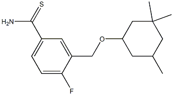 4-fluoro-3-{[(3,3,5-trimethylcyclohexyl)oxy]methyl}benzene-1-carbothioamide 结构式