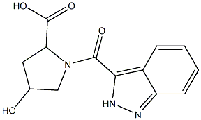 4-hydroxy-1-(2H-indazol-3-ylcarbonyl)pyrrolidine-2-carboxylic acid 结构式
