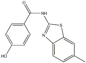 4-hydroxy-N-(6-methyl-1,3-benzothiazol-2-yl)benzamide 结构式