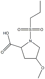 4-methoxy-1-(propylsulfonyl)pyrrolidine-2-carboxylic acid 结构式