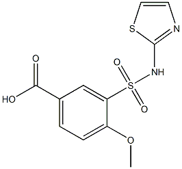 4-methoxy-3-(1,3-thiazol-2-ylsulfamoyl)benzoic acid 结构式