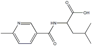 4-methyl-2-{[(6-methylpyridin-3-yl)carbonyl]amino}pentanoic acid 结构式