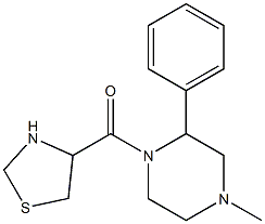 4-methyl-2-phenyl-1-(1,3-thiazolidin-4-ylcarbonyl)piperazine 结构式