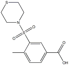 4-methyl-3-(thiomorpholine-4-sulfonyl)benzoic acid 结构式